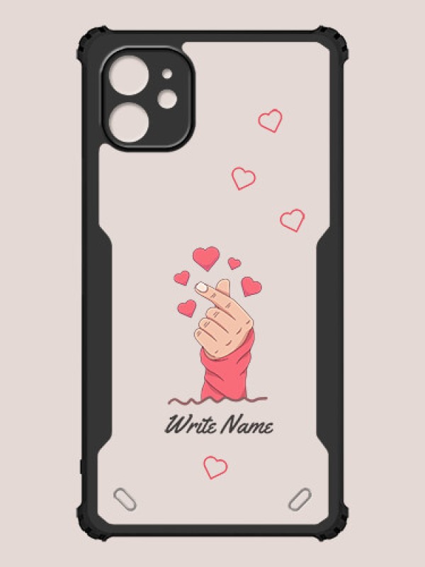 Custom iPhone 11 Custom Hybrid Mobile Phone Case With Lovely Floating Hearts Design