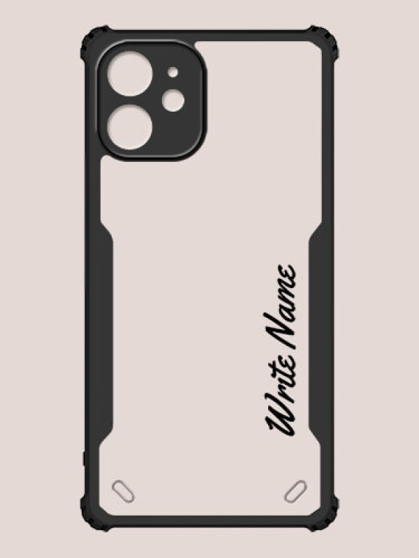 Custom iPhone 12 Mini Custom Hybrid Mobile Phone Case With Simple Text Design