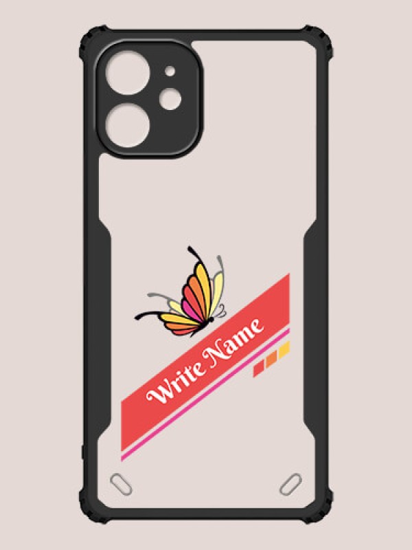 Custom iPhone 12 Mini Custom Hybrid Mobile Phone Case With Colorful Butterfly Design