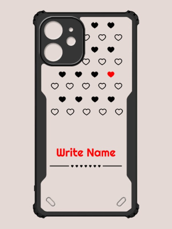 Custom iPhone 12 Mini Custom Hybrid Mobile Phone Case With Heart Themed Design