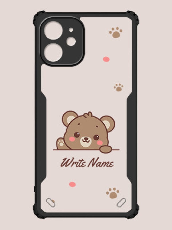 Custom iPhone 12 Mini Custom Hybrid Mobile Phone Case With Cute Bear Cub Design