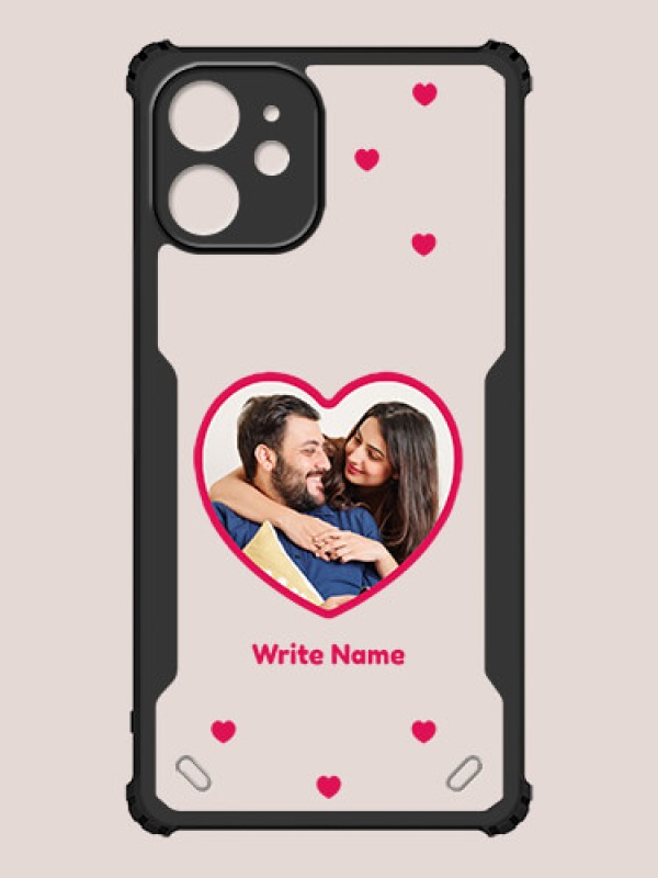 Custom iPhone 12 Mini Custom Hybrid Mobile Phone Case With Floating Hearts Themed Couple Design