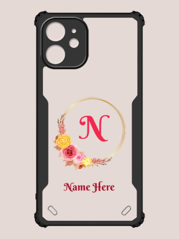 Custom iPhone 12 Mini Custom Hybrid Mobile Phone Case With Wreath Themed Design