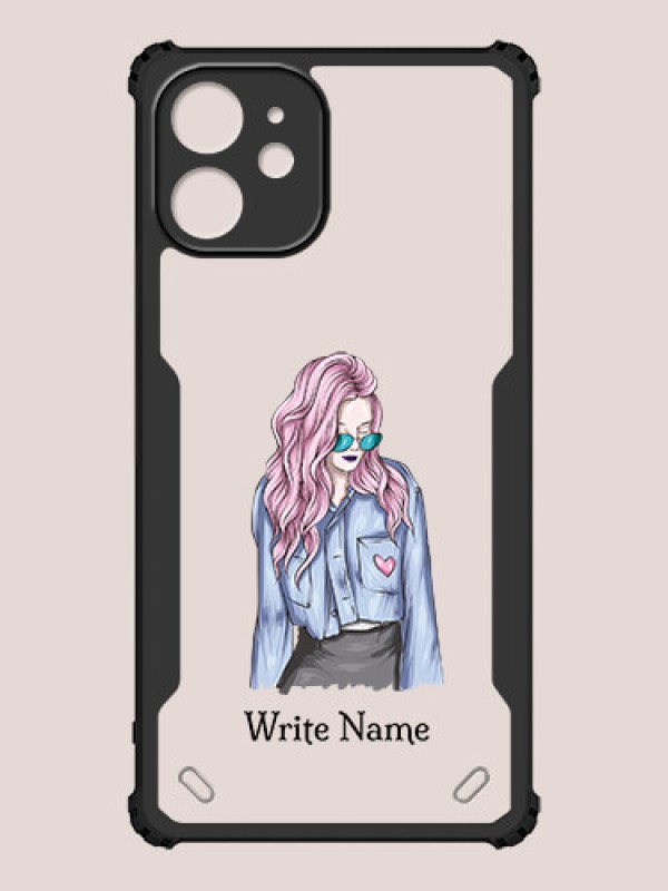 Custom iPhone 12 Mini Custom Hybrid Mobile Phone Case With Cool Girl Design