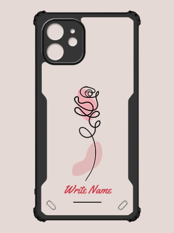 Custom iPhone 12 Custom Hybrid Mobile Phone Case With Rose Flower Design