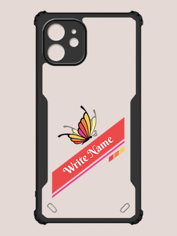 Custom iPhone 12 Custom Hybrid Mobile Phone Case With Colorful Butterfly Design