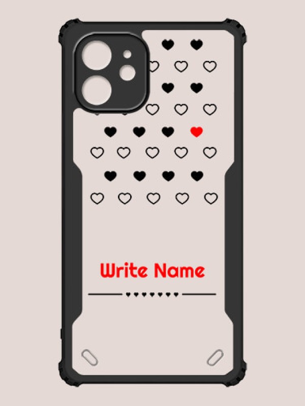 Custom iPhone 12 Custom Hybrid Mobile Phone Case With Heart Themed Design