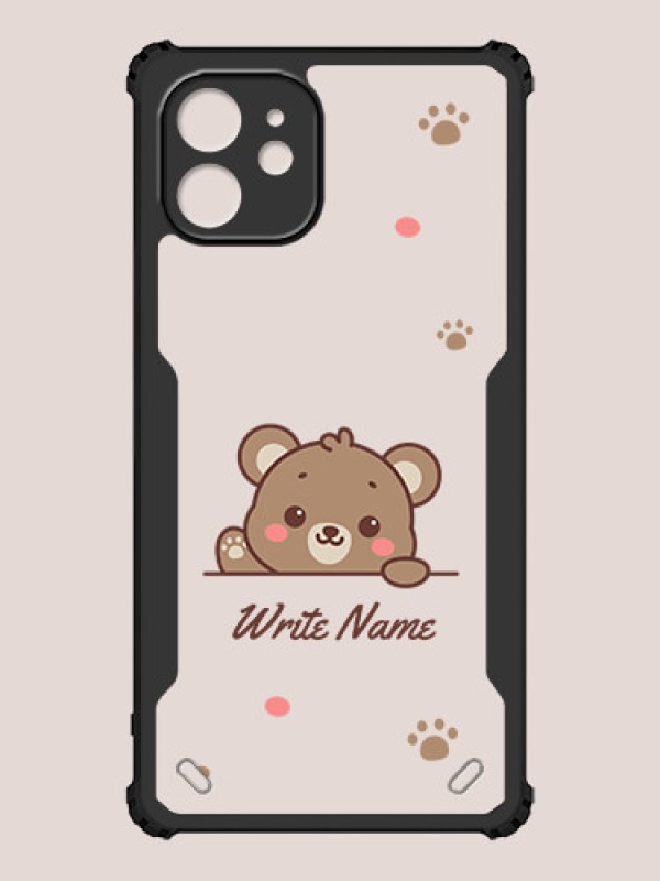 Custom iPhone 12 Custom Hybrid Mobile Phone Case With Cute Bear Cub Design