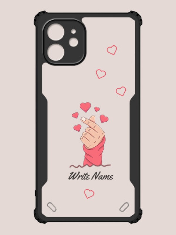 Custom iPhone 12 Custom Hybrid Mobile Phone Case With Lovely Floating Hearts Design