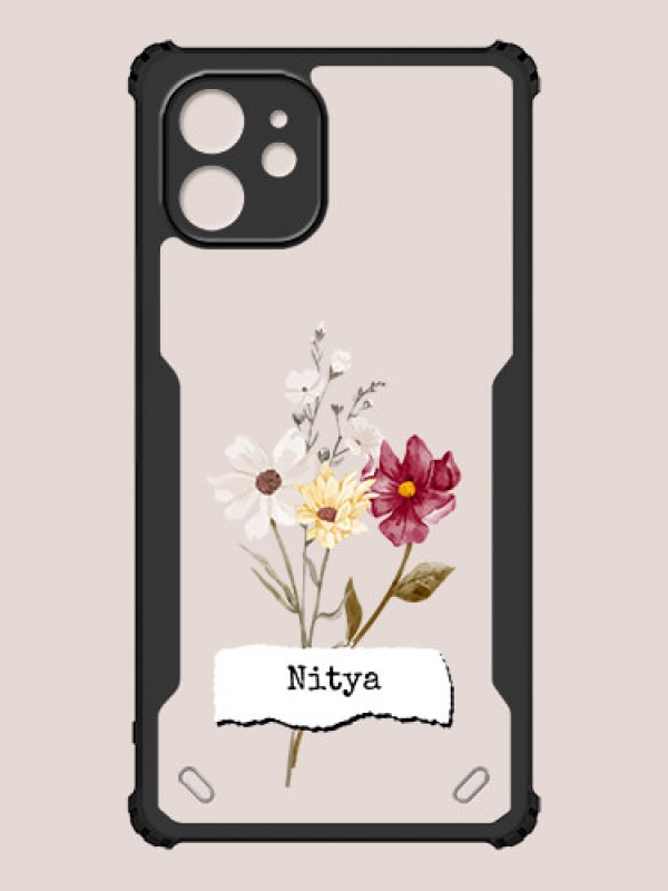 Custom iPhone 12 Custom Hybrid Mobile Phone Case With Beautiful Flowers Design