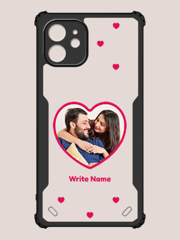Custom iPhone 12 Custom Hybrid Mobile Phone Case With Floating Hearts Themed Couple Design