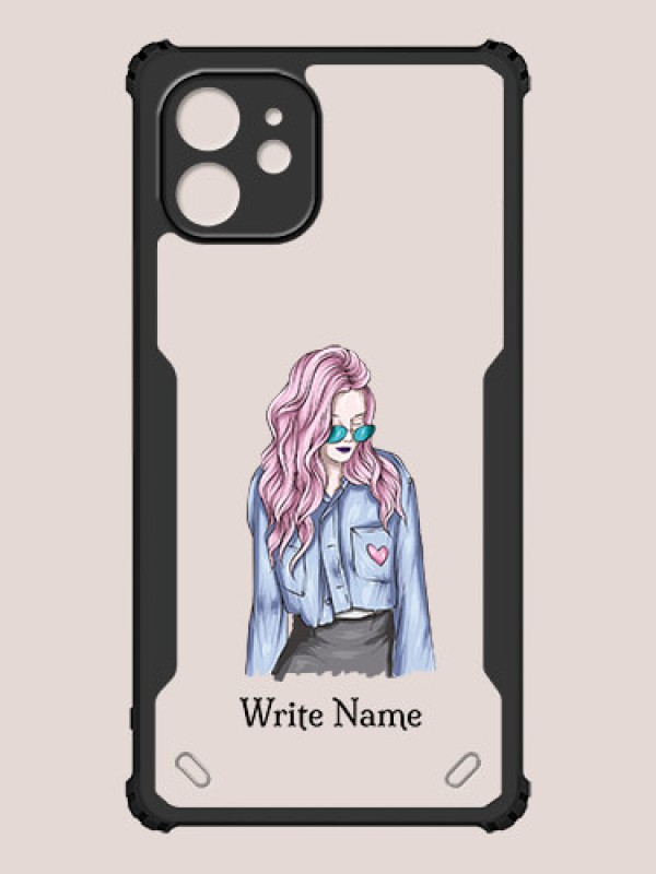 Custom iPhone 12 Custom Hybrid Mobile Phone Case With Cool Girl Design