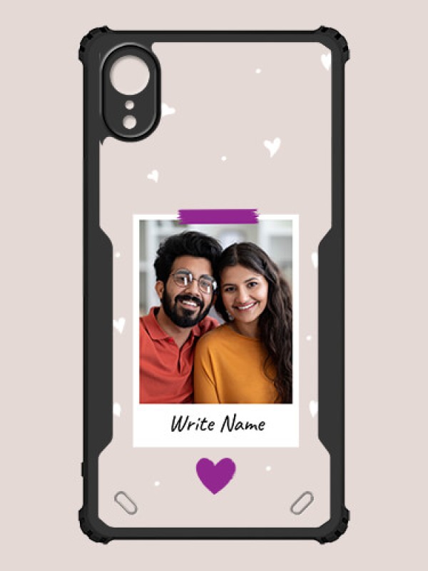 Custom iPhone XR Custom Hybrid Mobile Phone Case With Couple Themed Polaroid Picture Style Design