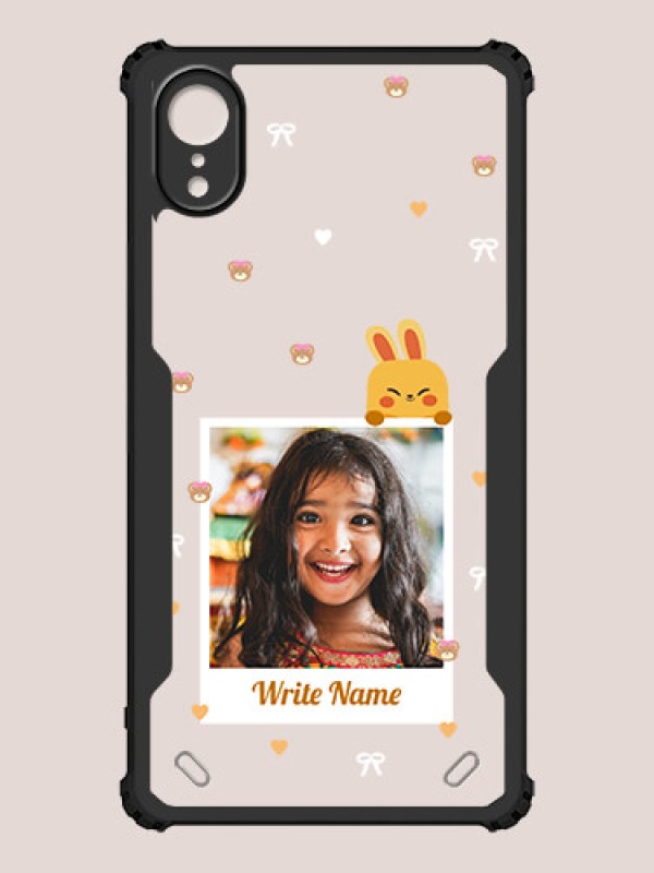 Custom iPhone XR Custom Hybrid Mobile Phone Case With Cute Yellow Mouse Themed Polaroid Picture Style Design