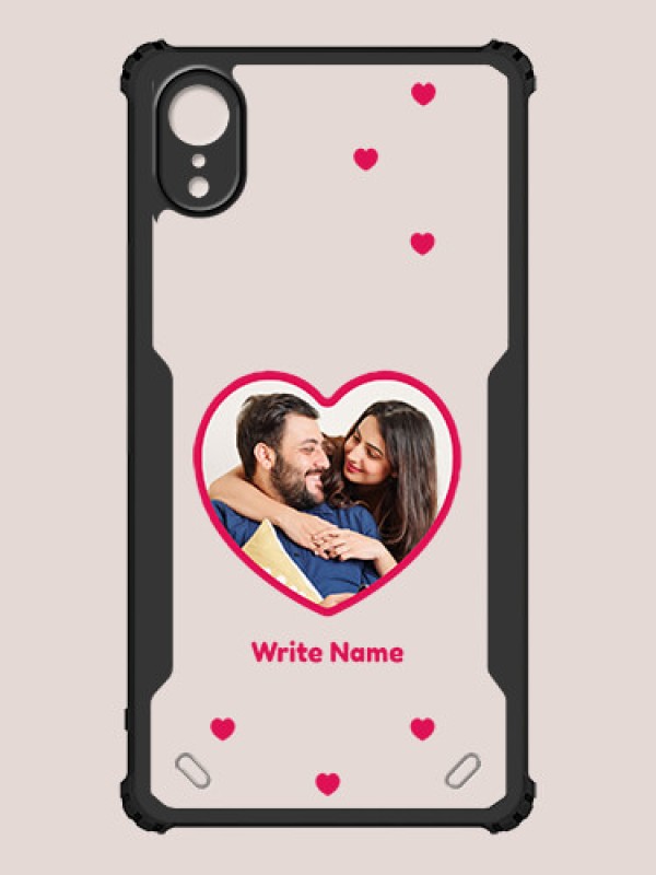Custom iPhone XR Custom Hybrid Mobile Phone Case With Floating Hearts Themed Couple Design