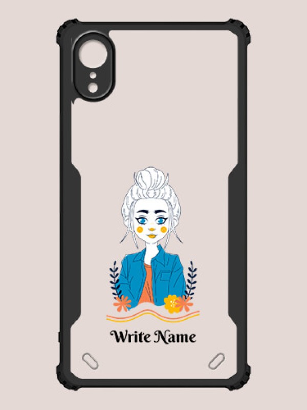 Custom iPhone XR Custom Hybrid Mobile Phone Case With Cute Cartoon Girl Design