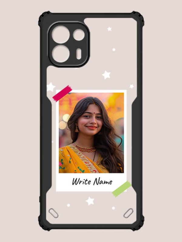 Custom Motorola Edge 20 Fusion 5G Custom Hybrid Mobile Phone Case With Polaroid Picture Style Design