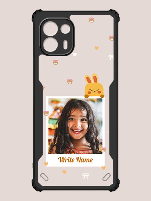 Custom Motorola Edge 20 Fusion 5G Custom Hybrid Mobile Phone Case With Cute Yellow Mouse Themed Polaroid Picture Style Design