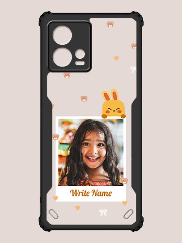 Custom Motorola Edge 30 Fusion Custom Hybrid Mobile Phone Case With Cute Yellow Mouse Themed Polaroid Picture Style Design