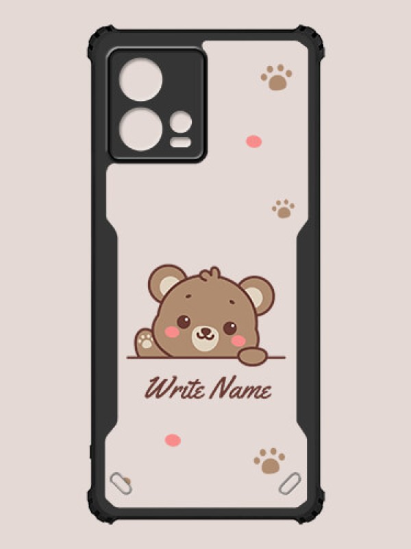 Custom Motorola Edge 30 Fusion Custom Hybrid Mobile Phone Case With Cute Bear Cub Design