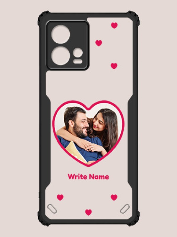 Custom Motorola Edge 30 Fusion Custom Hybrid Mobile Phone Case With Floating Hearts Themed Couple Design