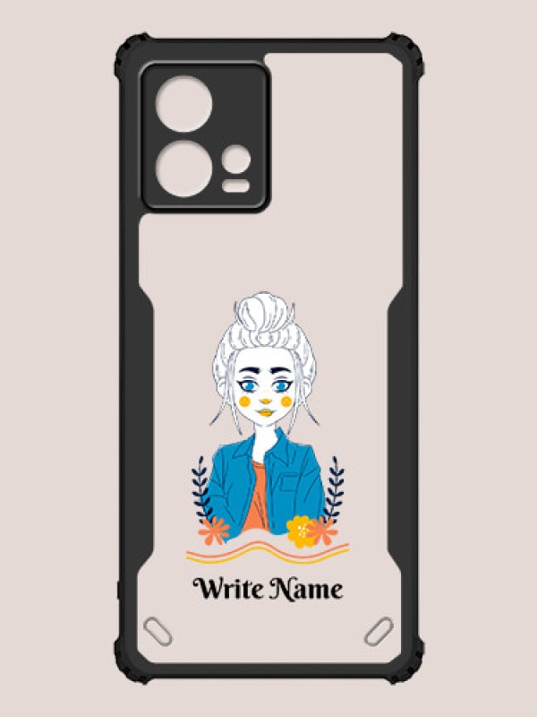 Custom Motorola Edge 30 Fusion Custom Hybrid Mobile Phone Case With Cute Cartoon Girl Design