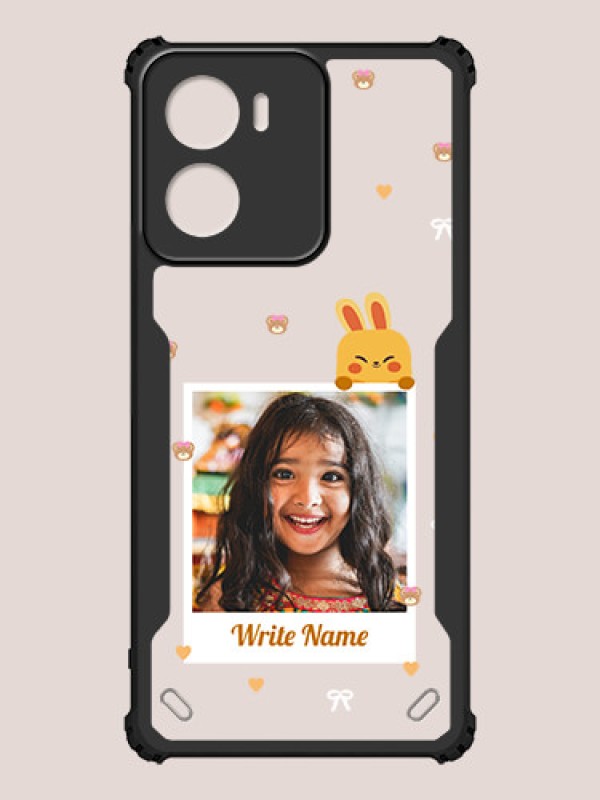 Custom Motorola G05 Custom Hybrid Mobile Phone Case With Cute Yellow Mouse Themed Polaroid Picture Style Design