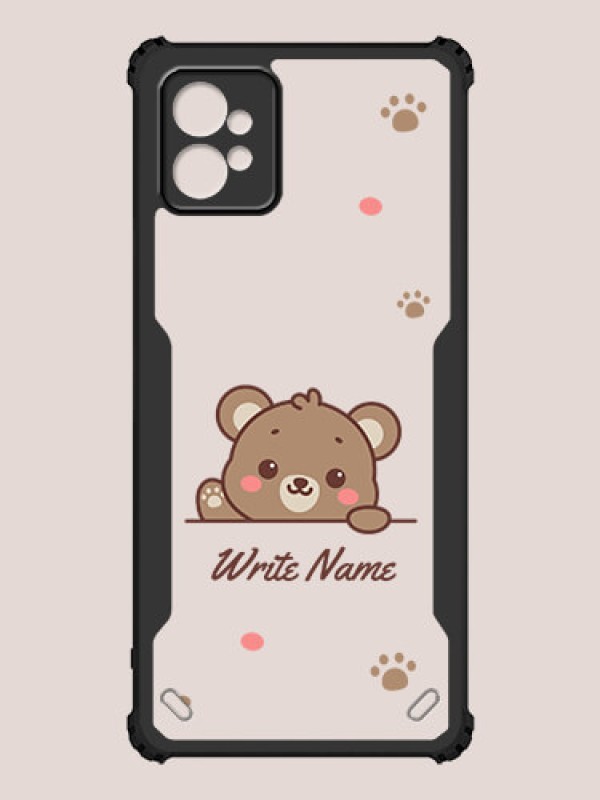 Custom Motorola G32 Custom Hybrid Mobile Phone Case With Cute Bear Cub Design
