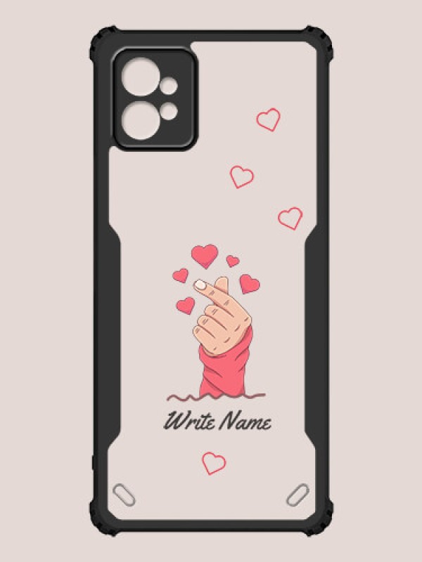 Custom Motorola G32 Custom Hybrid Mobile Phone Case With Lovely Floating Hearts Design