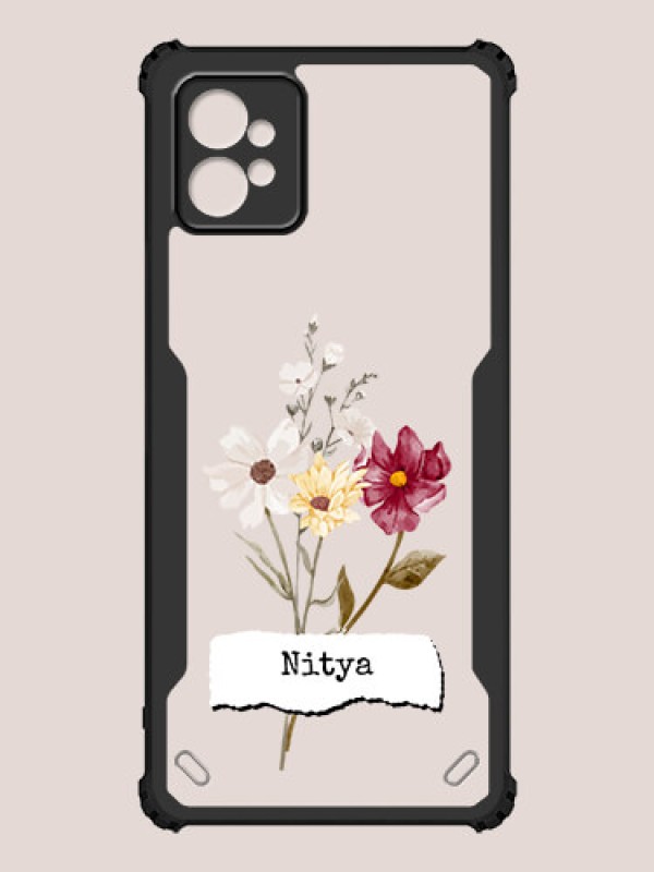 Custom Motorola G32 Custom Hybrid Mobile Phone Case With Beautiful Flowers Design