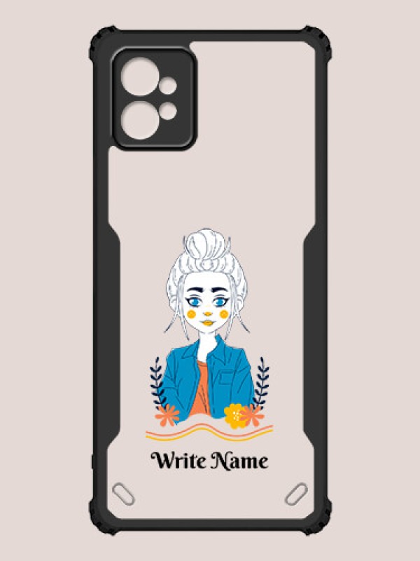 Custom Motorola G32 Custom Hybrid Mobile Phone Case With Cute Cartoon Girl Design