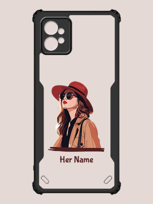Custom Motorola G32 Custom Hybrid Mobile Phone Case With Independent Woman Design