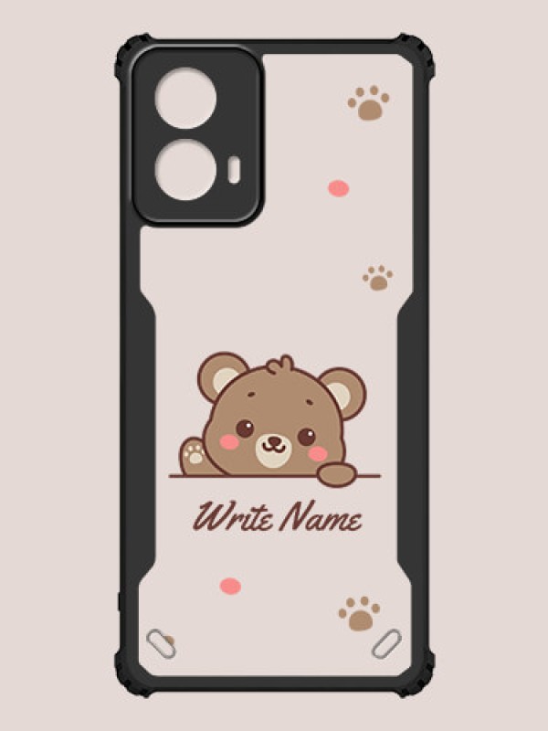 Custom Motorola G34 5G Custom Hybrid Mobile Phone Case With Cute Bear Cub Design