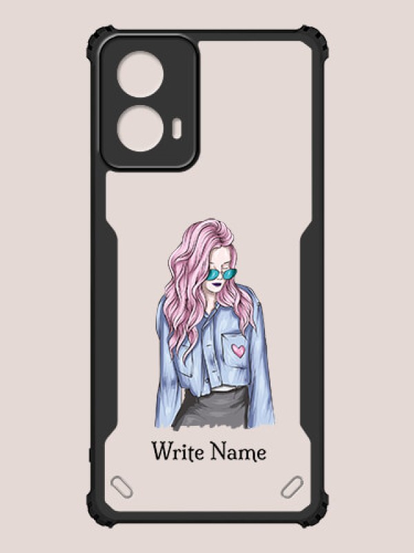 Custom Motorola G34 5G Custom Hybrid Mobile Phone Case With Cool Girl Design