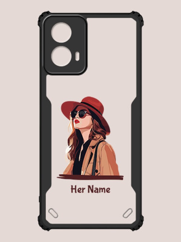 Custom Motorola G34 5G Custom Hybrid Mobile Phone Case With Independent Woman Design