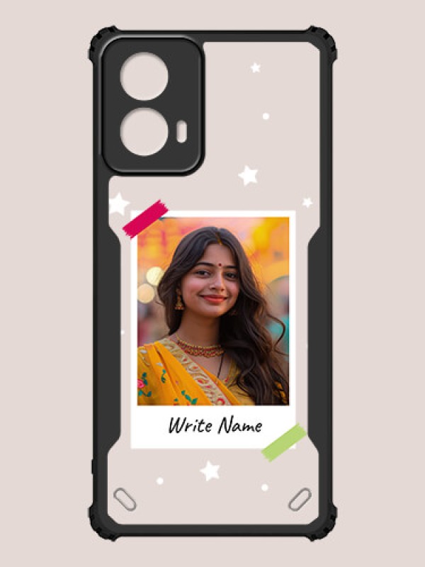 Custom Motorola G34 Custom Hybrid Mobile Phone Case With Polaroid Picture Style Design