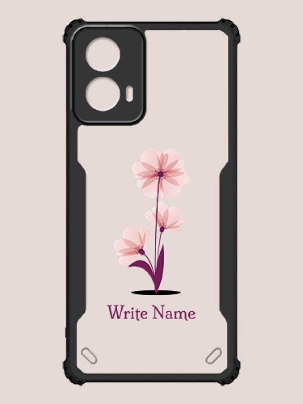 Custom Motorola G34 Custom Hybrid Mobile Phone Case With Flower Design