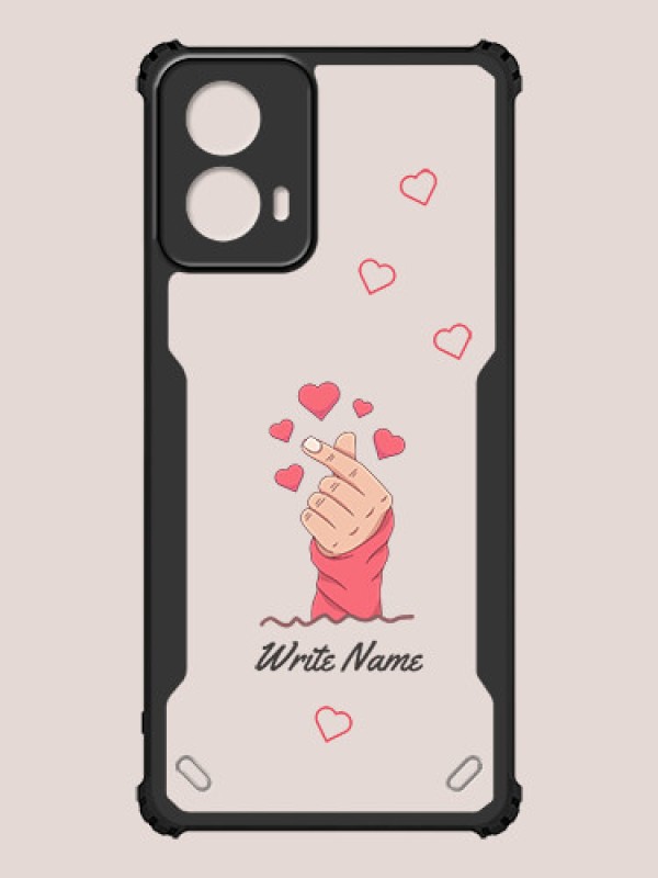 Custom Motorola G34 Custom Hybrid Mobile Phone Case With Lovely Floating Hearts Design