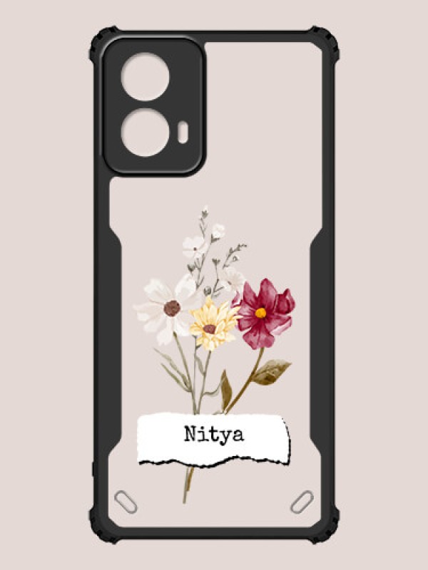 Custom Motorola G34 Custom Hybrid Mobile Phone Case With Beautiful Flowers Design
