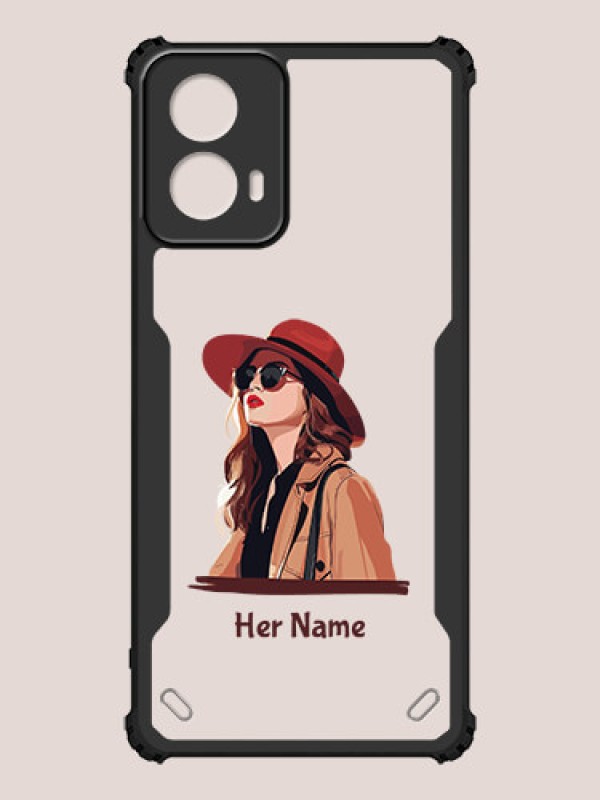 Custom Motorola G34 Custom Hybrid Mobile Phone Case With Independent Woman Design