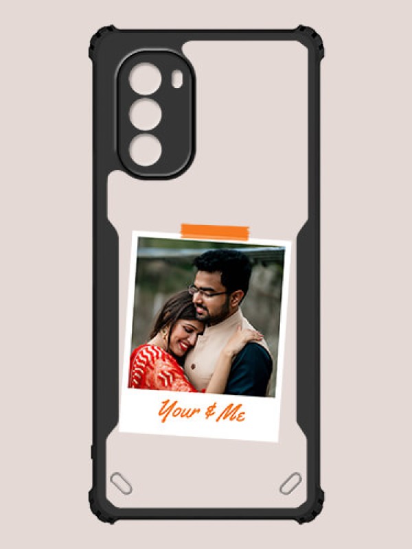 Custom Motorola G51 5G Custom Hybrid Mobile Phone Case With You and Me Themed Polaroid Picture Style Design