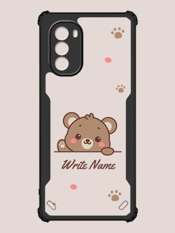 Custom Motorola G51 5G Custom Hybrid Mobile Phone Case With Cute Bear Cub Design