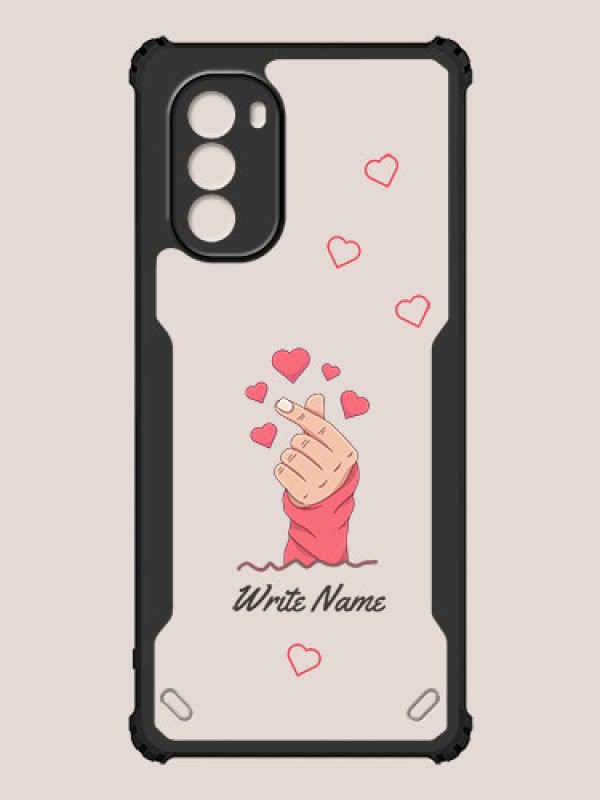 Custom Motorola G51 5G Custom Hybrid Mobile Phone Case With Lovely Floating Hearts Design