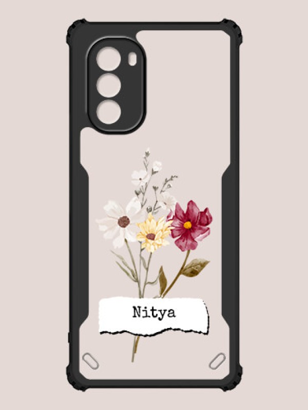 Custom Motorola G51 5G Custom Hybrid Mobile Phone Case With Beautiful Flowers Design