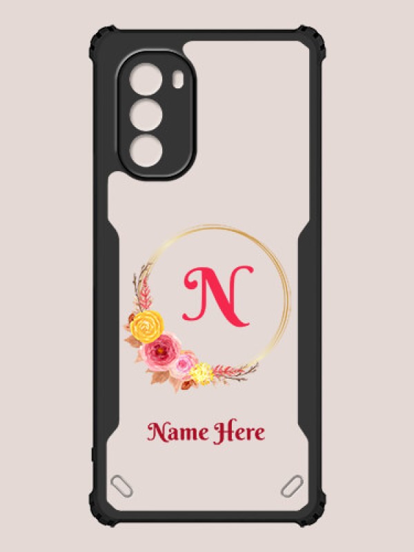 Custom Motorola G51 5G Custom Hybrid Mobile Phone Case With Wreath Themed Design