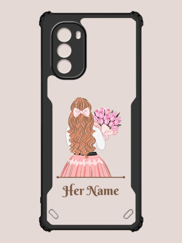 Custom Motorola G51 5G Custom Hybrid Mobile Phone Case With Beautiful Woman Design