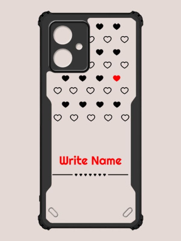 Custom Motorola G54 5G Custom Hybrid Mobile Phone Case With Heart Themed Design