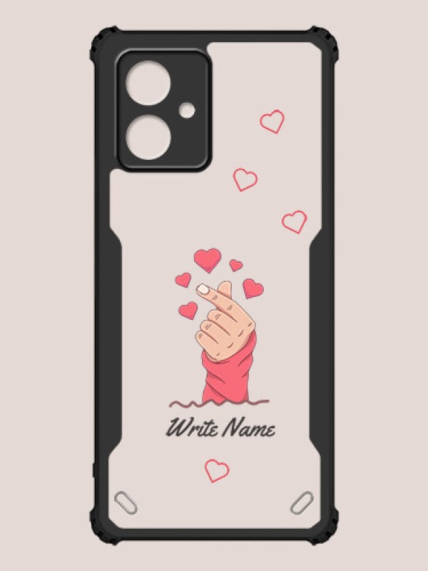 Custom Motorola G54 5G Custom Hybrid Mobile Phone Case With Lovely Floating Hearts Design