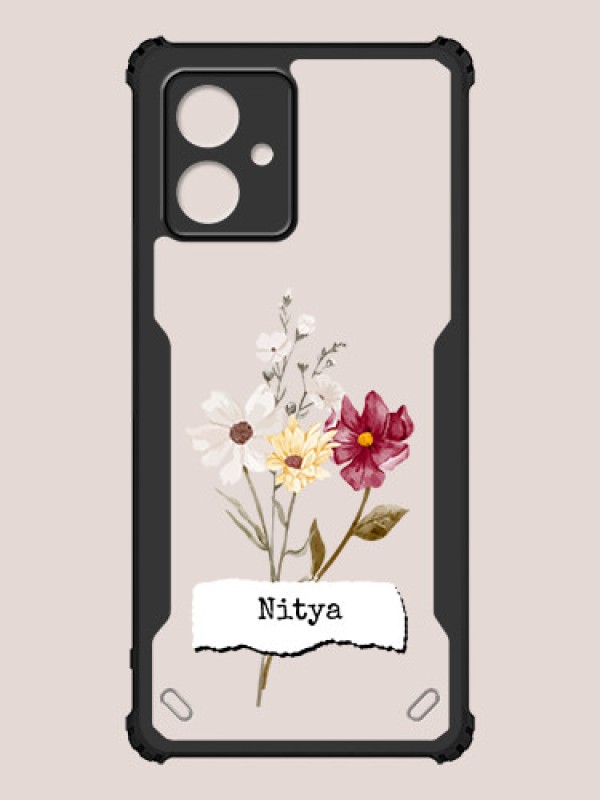 Custom Motorola G54 5G Custom Hybrid Mobile Phone Case With Beautiful Flowers Design