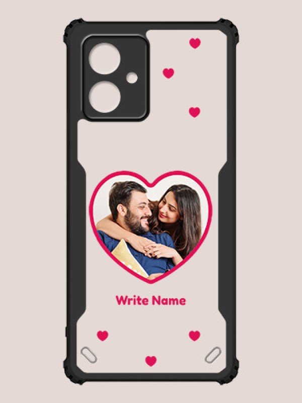 Custom Motorola G54 5G Custom Hybrid Mobile Phone Case With Floating Hearts Themed Couple Design